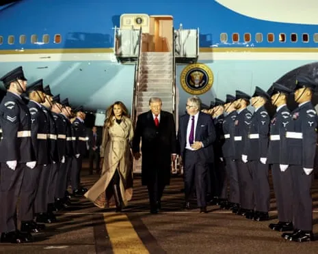 US President Trump Arrives in UK for Second State Visit Amid Protests Assemble in Windsor